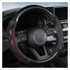 FUERU Car Steering Wheel Cover Set Car Steering Wheel Cover Fashion Carbon Fiber Grain Leather Waterproof and Sweatproof Car Interior (Color : 2#) view 1