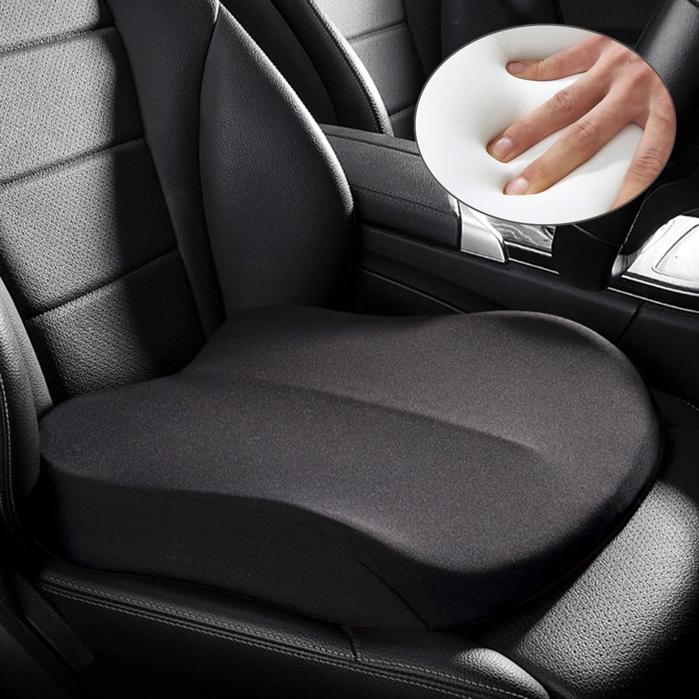 UVCMDUI Wedge Cushion Car Seat Booster, Washable Adult Car Booster Seat for Driver, Non-Slip Backless Booster Car Seat Portable Car Seat Heightening 10cm for Short People Driving,Grey