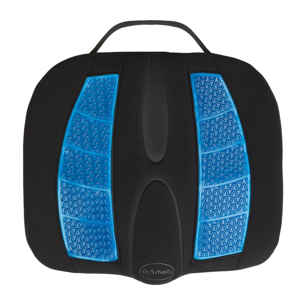 Dr. Scholl's Massaging Gel Posterior Seat Cushion for Car, Office, Home Black