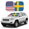 America Sweden Friendship Flag Foldable Car Windshield Sunshade Blocks Heat and Sun Glare Uv Rays view 3