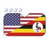 America Uganda Friendship Flag Foldable Car Windshield Sunshade Blocks Heat and Sun Glare Uv Rays view 1