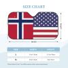 America Norway Friendship Flag Foldable Car Windshield Sunshade Blocks Heat and Sun Glare Uv Rays view 2