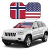 America Norway Friendship Flag Foldable Car Windshield Sunshade Blocks Heat and Sun Glare Uv Rays view 3