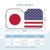 America Japan Friendship Flag Foldable Car Windshield Sunshade Blocks Heat and Sun Glare Uv Rays view 2