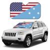 America Micronesia Friendship Flag Foldable Car Windshield Sunshade Blocks Heat and Sun Glare Uv Rays view 3