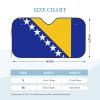 Bosnia and Herzegovina Flag Foldable Car Windshield Sunshade Blocks Heat and Sun Glare Uv Rays view 2