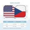 America Czech Friendship Flag Foldable Car Windshield Sunshade Blocks Heat and Sun Glare Uv Rays view 2