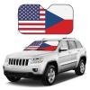 America Czech Friendship Flag Foldable Car Windshield Sunshade Blocks Heat and Sun Glare Uv Rays view 3