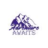 Adventure Awaits Vinyl Decal Notebook Car Laptop 5.5" x 2" (Purple) view 1