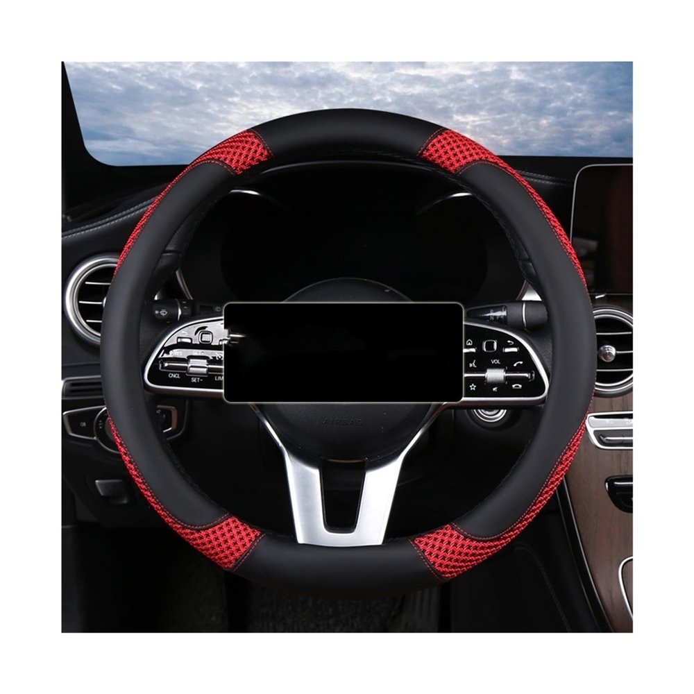 FUERU Car Steering Wheel Cover Set Car Steering Wheel Cover Breathable Ice Silk Comfortable Shock-Absorbing Car Interiors Gifts (Color : 1#)