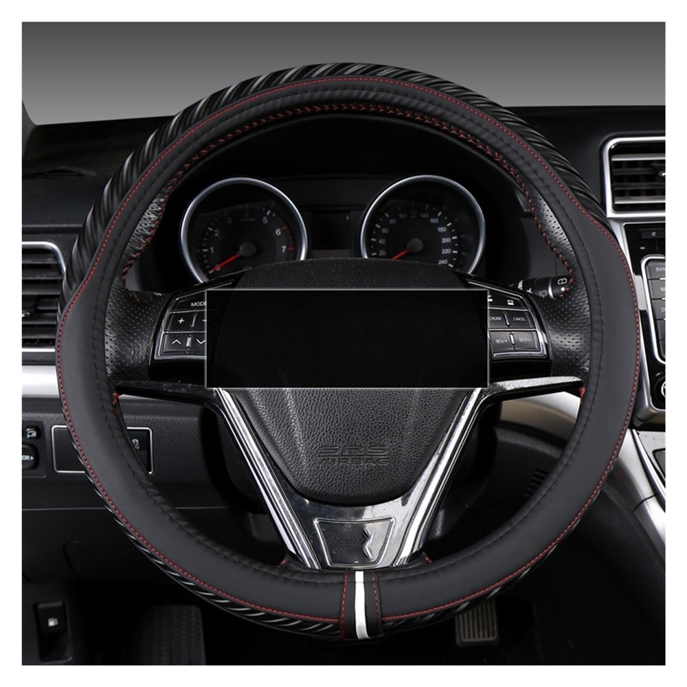 FUERU Car Steering Wheel Cover Set Car Steering Wheel Cover Comfortable Leather Cloth Durable Car Interior Accessories (Color : 1#)