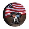 Cafetime Dog Spare Tire Cover Great Dane with Sunglasses American Flag USA Wheel Protectors Covers Dust Proof 14 Inch Universal for Trailer RV SUV Truck Camper Travel Trailers view 1