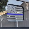 Zxiaochun Rear Middle Window American Flag Decal for Jeep Gladiator JT 2020 2021 2022 2023 2024 2025 2026 Truck Back Center Sliding Window Glass USA Flag Vinyl Sticker (Thin Blue Line) view 1