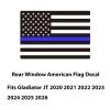 Zxiaochun Rear Middle Window American Flag Decal for Jeep Gladiator JT 2020 2021 2022 2023 2024 2025 2026 Truck Back Center Sliding Window Glass USA Flag Vinyl Sticker (Thin Blue Line) view 2