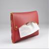 THINGIS Car Tissue Holder, Tissue Case for Sun Visor, PU Leather Backseat Napkin Holder with Clips (Red) view 2