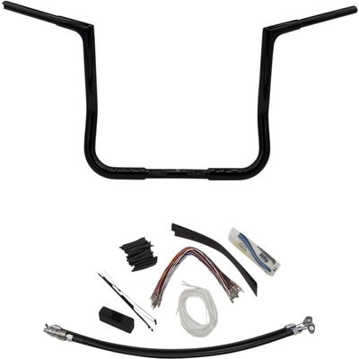 Fat Baggers, Inc. 709114-B 1-1/4in. EZ Install Handlebar Kit with Flat Top Handlebar - Gloss Black