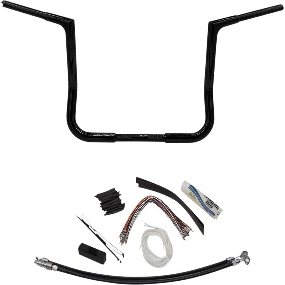 Fat Baggers, Inc. 709114-B 1-1/4in. EZ Install Handlebar Kit with Flat Top Handlebar - Gloss Black