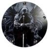 Custom Aluminum 5 Hole Narrow Profile 2016+ Touring Derby Clutch Cover for Harley Davidson - Dark Angel Reaper (Glossy Finish, 2015 Ultra/Electra Low) view 1