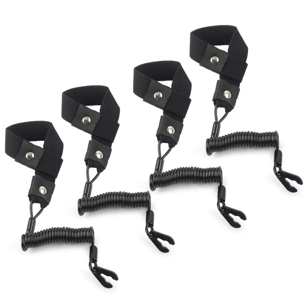 FSFY Stop Kill Floating Safety Lanyard Switch Safety Stop Tether Cord Replace for Yamaha Jet Ski Wave Runner,black,4 pcs