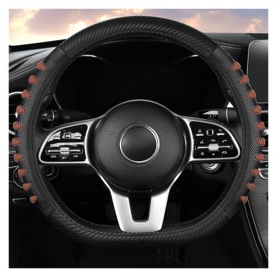FUERU Car Steering Wheel Cover Set Car Steering Wheel Cover D Type Four-Season Carbon Fiber Durable Car Interior Decorations (Color : 5#)