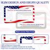 American Flag License Plate Frame Holder - 2 Pack Universal Aluminum US Flag Patriotic Car License Plate Frame with Screws Fasteners Caps, 4 Metal Car Valve Caps view 2