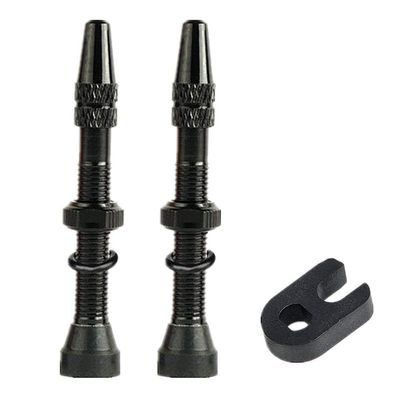 2 Pcs Tubeless Presta Valve Stem, Super Light Alloy Presta Valve Stem Kit with Valve Core Remover Tool and Valve Stem for Bicycles and Road Bikes Bike Accessories(40mm)