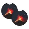 Car Cup Holder Pad Car Coaster 2 Pcs Volcano Erupting at Night Printed Car Cup Pad Non-Slip Car Interior Cup Holder Pads Car Interior Decoration Accessories for Most Vehicle view 2