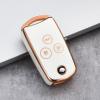 KUNIO Car Key Fob Cover Case Fit for Honda Civic Accord Acura MDX CRV Jazz HRV TL TSX ZDX RSX Key Protective Cover Keychain TPU Key Holder 3 Buttons White view 3