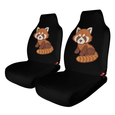 Cartoon Red Panda Car Seat Covers Universal Auto Front Seats Protector Interior Accessories for Car Truck 2PCS