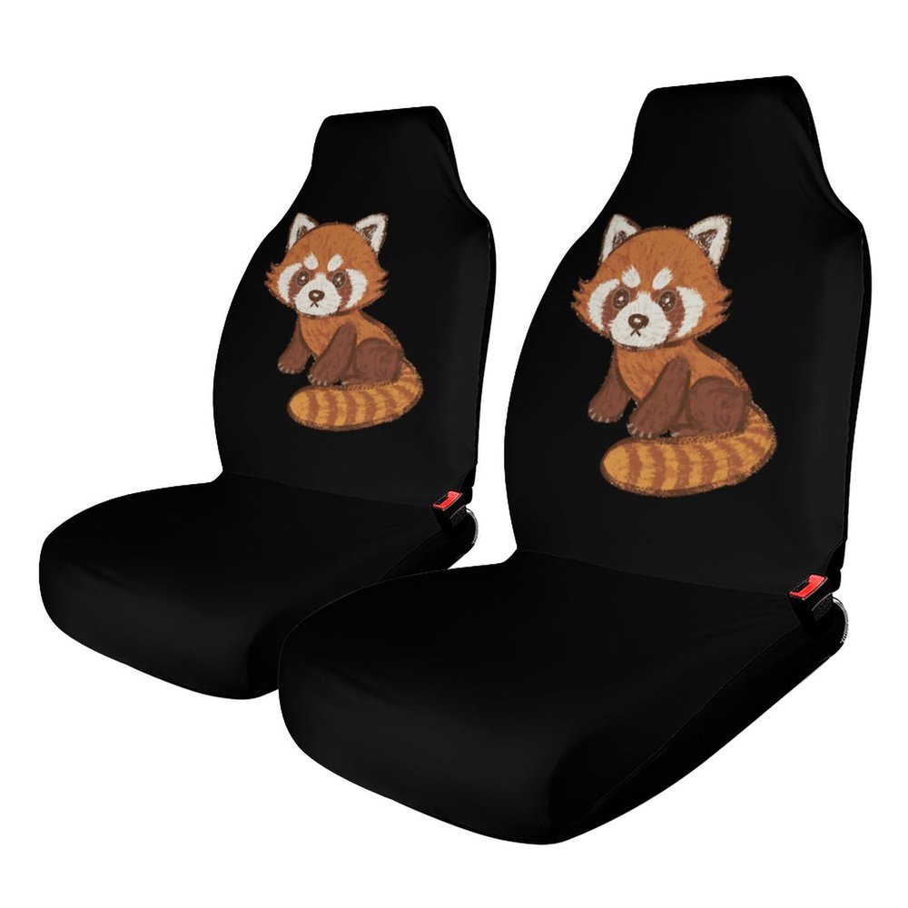 Cartoon Red Panda Car Seat Covers Universal Auto Front Seats Protector Interior Accessories for Car Truck 2PCS