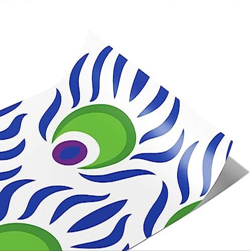Rwraps Peacock Artful Plumes Gloss Vinyl Film Wrap 59in x 26ft Vinyl Vehicle Car Film Sheet Roll