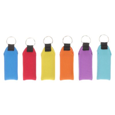 KOMBIUDA 6pcs Floating Neoprene Keychains in Bright Colors Durable Key Ring Accessories for Water Sports Boating Fishing and More