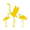 Dark Spark Decals Flamingo Group of Three 7 inch Yellow Indoor Outdoor Vinyl Decal view 1