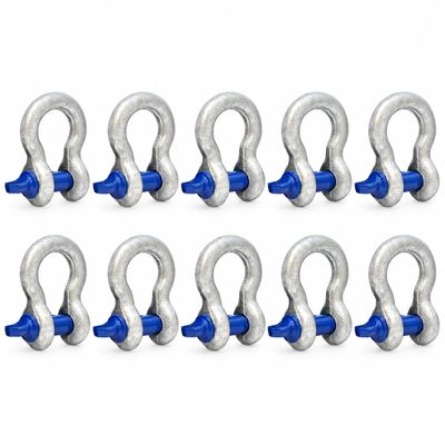 Boxer Forged Anchor Shackle 3/8 (10pcs) Heavy Duty Forged Steel - Versatile & Durable Working Load Capacity up to 1 Ton - Corrosion & Rust Resistant - Towing, Rigging, and Heavy-Duty Equipment