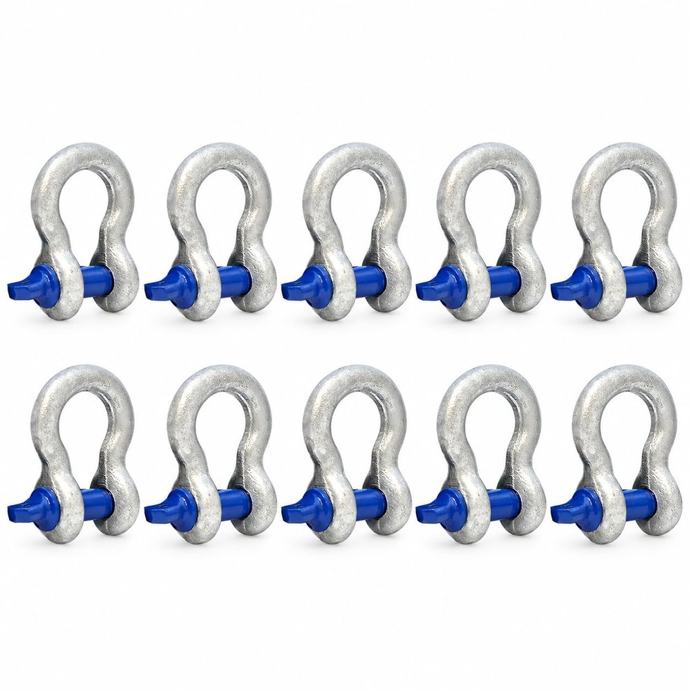 Boxer Forged Anchor Shackle 3/8 (10pcs) Heavy Duty Forged Steel - Versatile & Durable Working Load Capacity up to 1 Ton - Corrosion & Rust Resistant - Towing, Rigging, and Heavy-Duty Equipment
