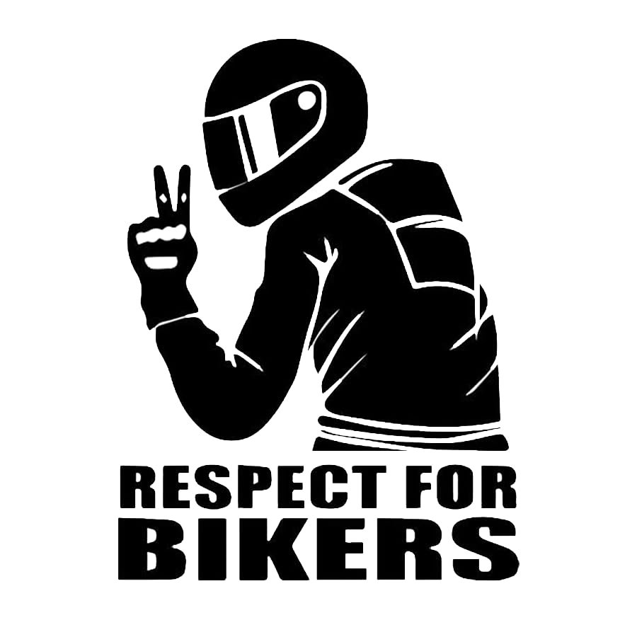 Respect for Bikers - All Weather Decal, Vinyl Sticker, Bumper Sticker, Laptop, Truck, Toolbox (5x6, Dark Green)