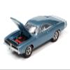 JLMC030A-2 Johnny Lightning 1969 Dodge Charger R/T B3 Blue Poly w/White R/T Rear view 2