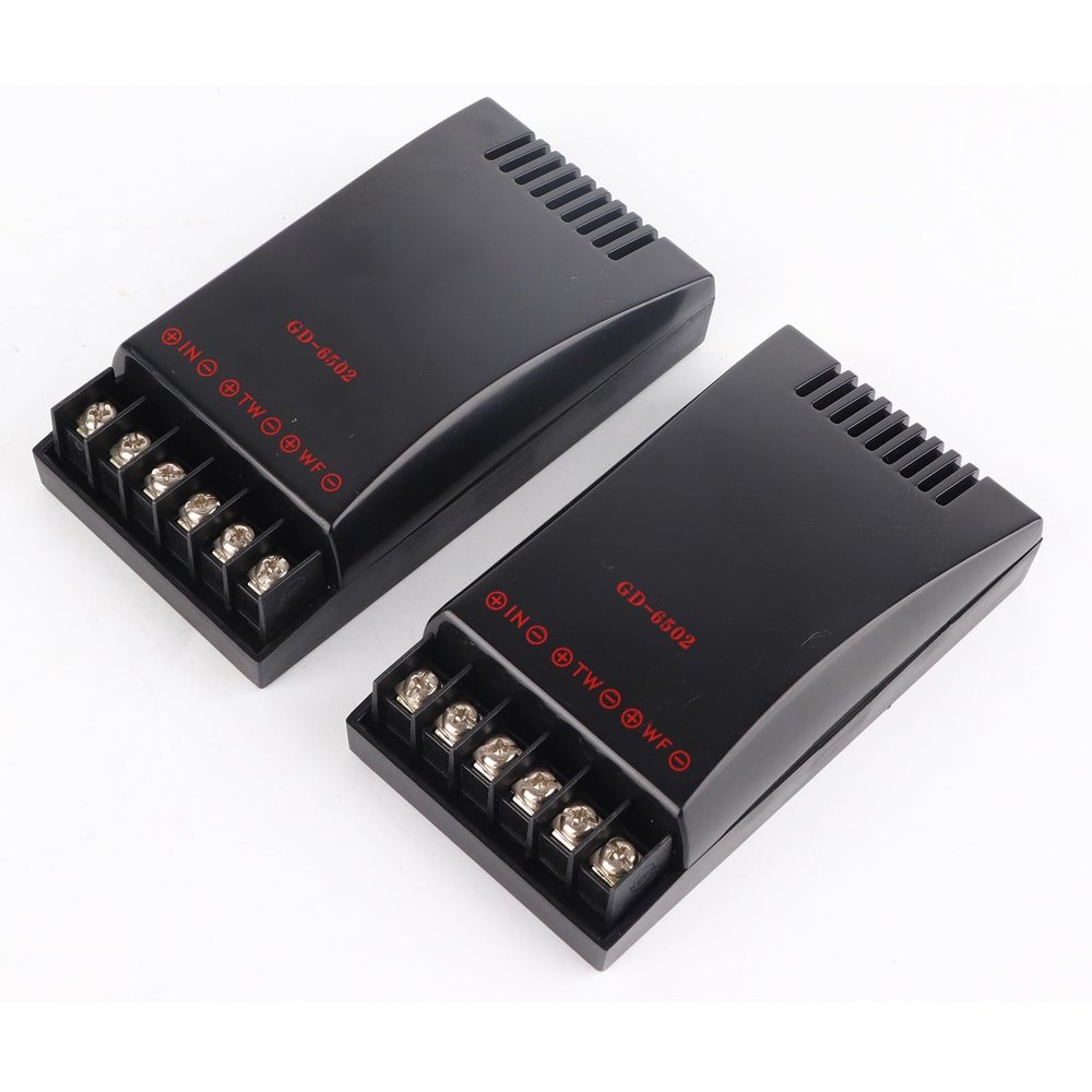 Jopwkuin Car Audio Crossover, 100W Car Crossover 2Pcs Overcurrent ABS Shell 2 Way 12V for Vehicle