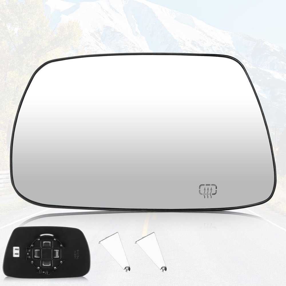 Youxmoto Towing Mirror Glass Driver Left Side, Fit For Jeep Grand Cherokee 2005 2006 2007 2008 2009 2010, Heated w/Backing Plate Mirror Glass; Fits 5142875AA