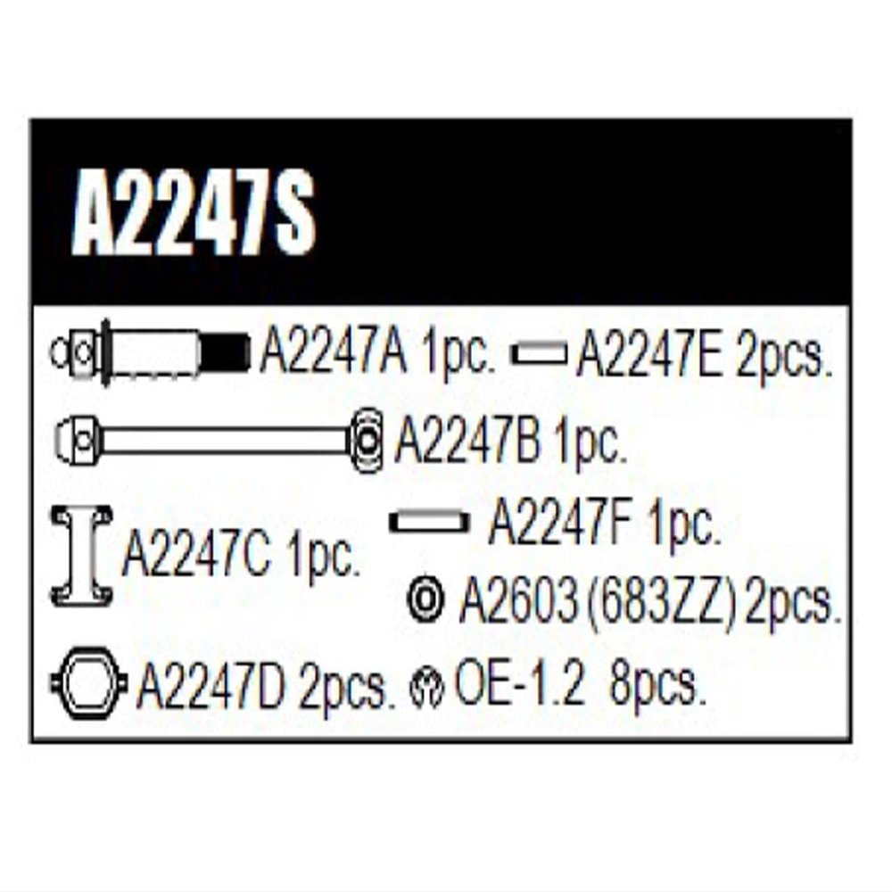 Front Driveshaft Set (2pcs.): MTC2R / Mugen Seiki / A2247S