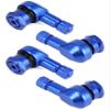 QWORK CNC Motorcycle Tire Valve Stems, 4 Pack 90 Degrees and Alloy Aluminum Valve Air Stems, Diameter 10-11.3mm, Blue view 1
