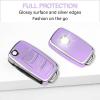 QBUC for VW Key Fob Cover with Keychain Silver Trim(Purple) view 4