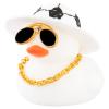 wonuu Car Dashboard Rubber Duck Ornament, Car Decoration Colour Ducks Accessories with Mini Hat Necklace and Sunglasses, M-White-Soccer Hat view 1