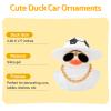 wonuu Car Dashboard Rubber Duck Ornament, Car Decoration Colour Ducks Accessories with Mini Hat Necklace and Sunglasses, M-White-Soccer Hat view 2