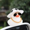 wonuu Car Dashboard Rubber Duck Ornament, Car Decoration Colour Ducks Accessories with Mini Hat Necklace and Sunglasses, M-White-Soccer Hat view 3