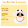 wonuu Car Dashboard Rubber Duck Ornament, Car Decoration Colour Ducks Accessories with Mini Hat Necklace and Sunglasses, G-Transparent-Soccer Hat view 2