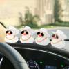 wonuu Car Dashboard Rubber Duck Ornament, Car Decoration Colour Ducks Accessories with Mini Hat Necklace and Sunglasses, G-Transparent-Soccer Hat view 4