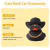 wonuu Car Dashboard Rubber Duck Ornament, Car Decoration Colour Ducks Accessories with Mini Hat Necklace and Sunglasses, M-Black-Cowboy Hat view 2