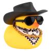wonuu Car Rubber Duck, Yellow Duck Decoration Dashboard with Sun Hat Necklace Sunglasses for Car Dashboard Decorations, C-Duck-Black Cowboy Hat-Scarf view 1