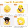 wonuu Car Rubber Duck, Yellow Duck Decoration Dashboard with Sun Hat Necklace Sunglasses for Car Dashboard Decorations, C-Duck-Black Cowboy Hat-Scarf view 4